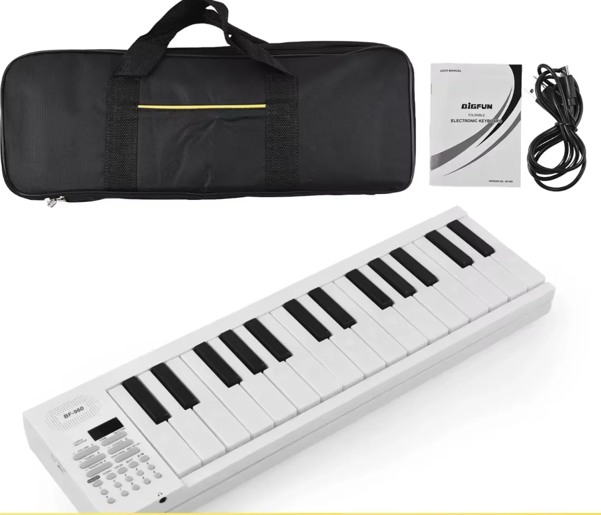 Складное пианино 61 клавиша с обучающей системой